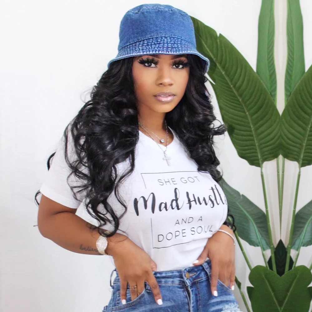 Hot selling personalized fashion women's large chest letter print T-Shirt Top summer
Hot selling personalized fashion women's large chest letter print T-Shirt Top summer