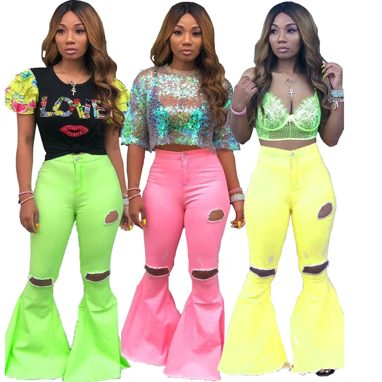 hot sell 2021 fashionable solid color washed torn denim flared trousers ladies plus size bell bottom High Waist Ripped Jeans
hot sell 2021 fashionable solid color washed torn denim flared trousers ladies plus size bell bottom High Waist Ripped Jeans