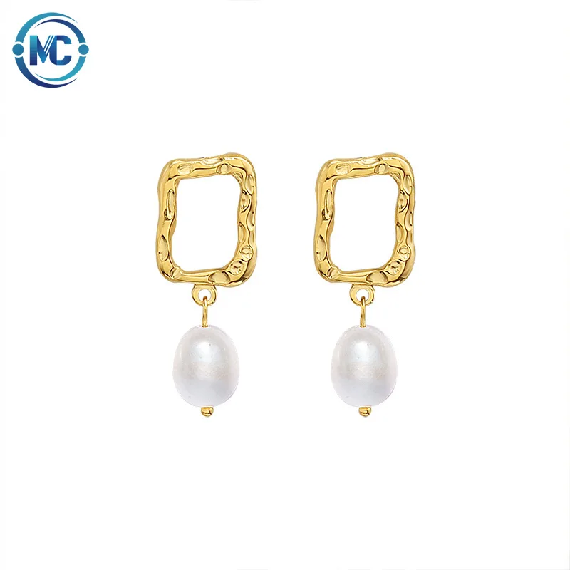 2021 Trendy Irregular Geometry Gold Plated Earrings 316L Stainless Steel Freshwater Pearl Earrings, Gold,silver
2021 Trendy Irregular Geometry Gold Plated Earrings 316L Stainless Steel Freshwater Pearl Earrings, Gold,silver