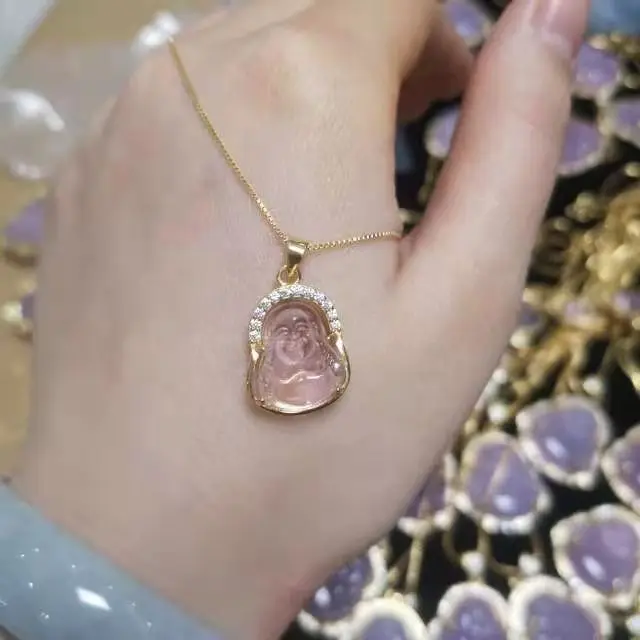 Jialin wholesale pink small white buddha pendant 925 sterling silver mini buddha necklaces 
Jialin wholesale pink small white buddha pendant 925 sterling silver mini buddha necklaces