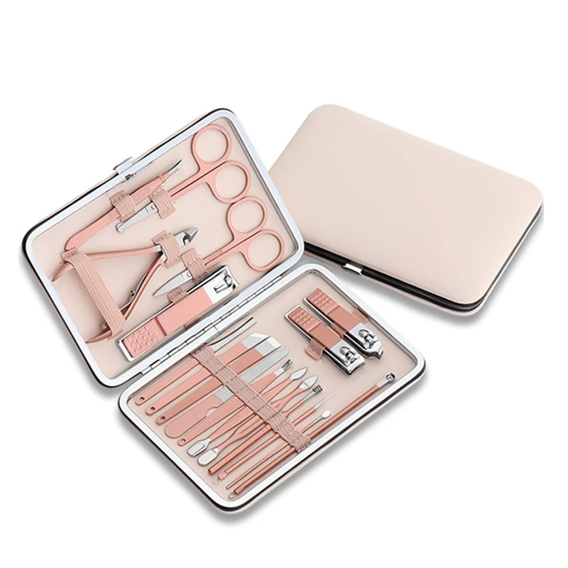 RLT hot popular rusian 18pcs straight stainless steel pink rose gold woman manicure pack toe nail clipper cutter set, Picture color or customized
RLT hot popular rusian 18pcs straight stainless steel pink rose gold woman manicure pack toe nail clipper cutter set, Picture color or customized
