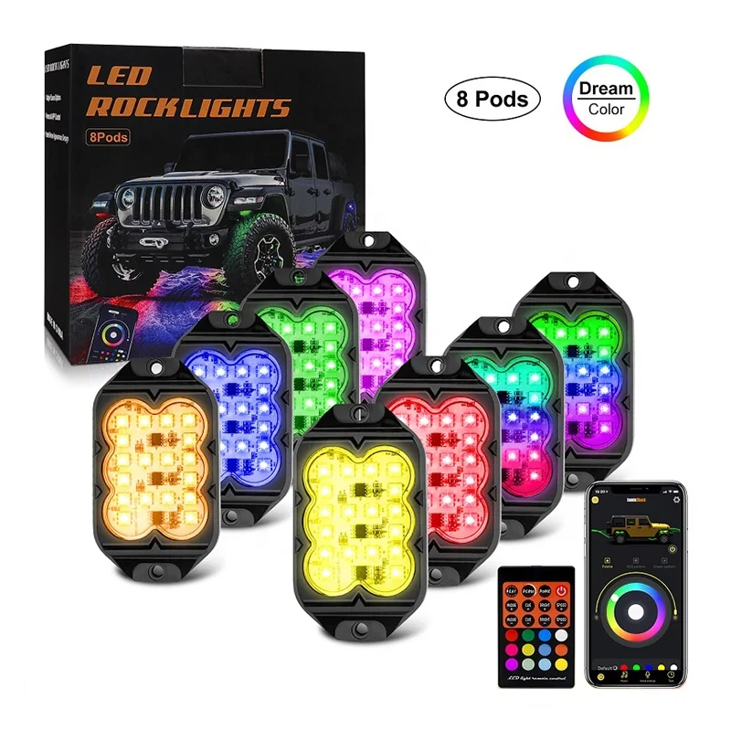 RGB Multicolor Underglow Kit Remote Control Brightest Waterproof White Led Underbody Rock Well Lights for Truck Offroad ATV Jeep
RGB Multicolor Underglow Kit Remote Control Brightest Waterproof White Led Underbody Rock Well Lights for Truck Offroad ATV Jeep