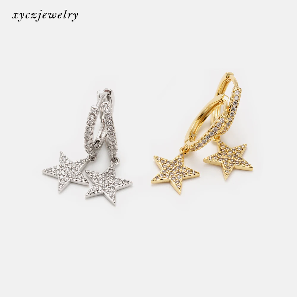 Fashionable drop earrings hot sale shinny star shape white stone cute earrings for girl
Fashionable drop earrings hot sale shinny star shape white stone cute earrings for girl
