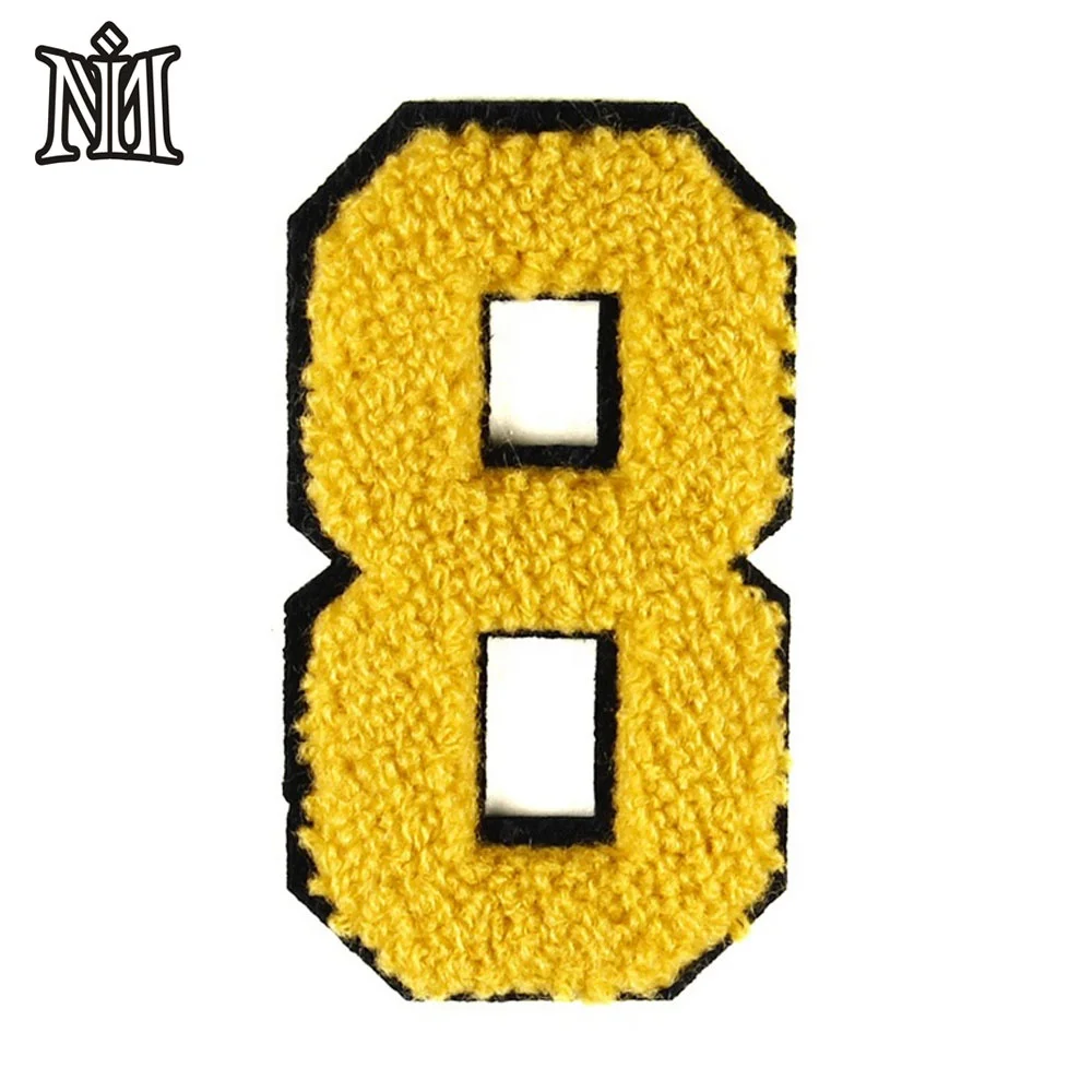 chenille number eight patch big size towel embroidery decoration