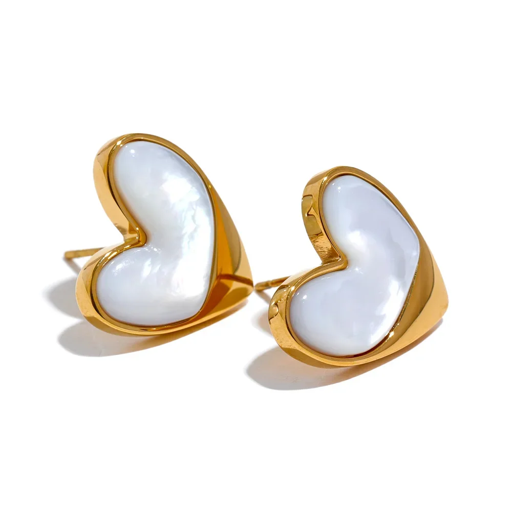 JINYOU 1202 Exquisite Stainless Steel Natural Shell Heart Love Chic Stud Earrings for Women Gold Fashion Charm Jewelry Bijoux
JINYOU 1202 Exquisite Stainless Steel Natural Shell Heart Love Chic Stud Earrings for Women Gold Fashion Charm Jewelry Bijoux