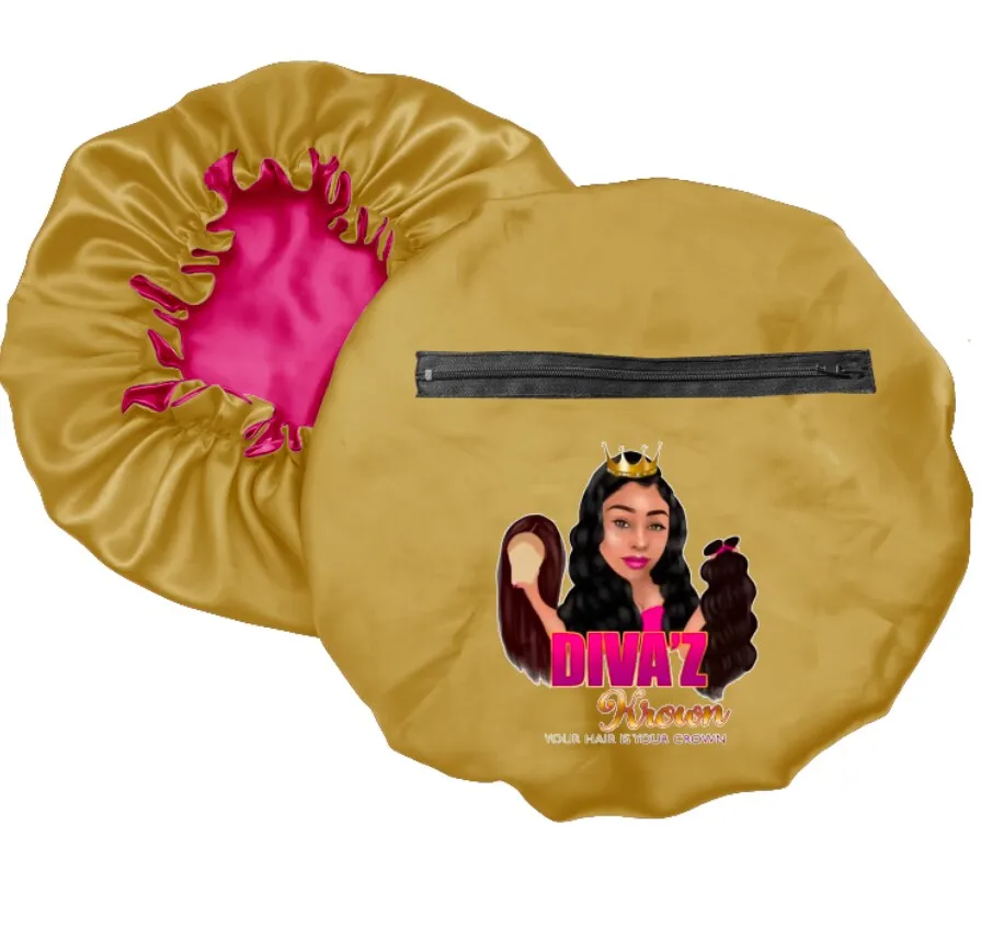 Custom Logo Soft Satin Bonnet Silk Sleeping double sided bonnet 2 in 1 silk bag and bonnet with zipper
Custom Logo Soft Satin Bonnet Silk Sleeping double sided bonnet 2 in 1 silk bag and bonnet with zipper