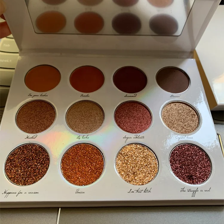 12 color white holographic empty box swatches dark vegan high pigment private label nude eyeshadow, Muliti-color
12 color white holographic empty box swatches dark vegan high pigment private label nude eyeshadow, Muliti-color