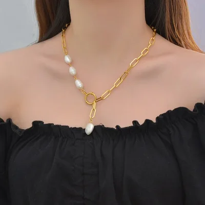Dainty popular summer statement tassel mother gift stainless steel gold chain jewelry women pearl necklace, Gold/silver/rose gold
Dainty popular summer statement tassel mother gift stainless steel gold chain jewelry women pearl necklace, Gold/silver/rose gold