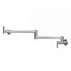 BWE Chrome Commercial Brass Pot Filler Faucet Folding Stretchable Double Joint Swing Arm Wall Mount Kitchen Faucet