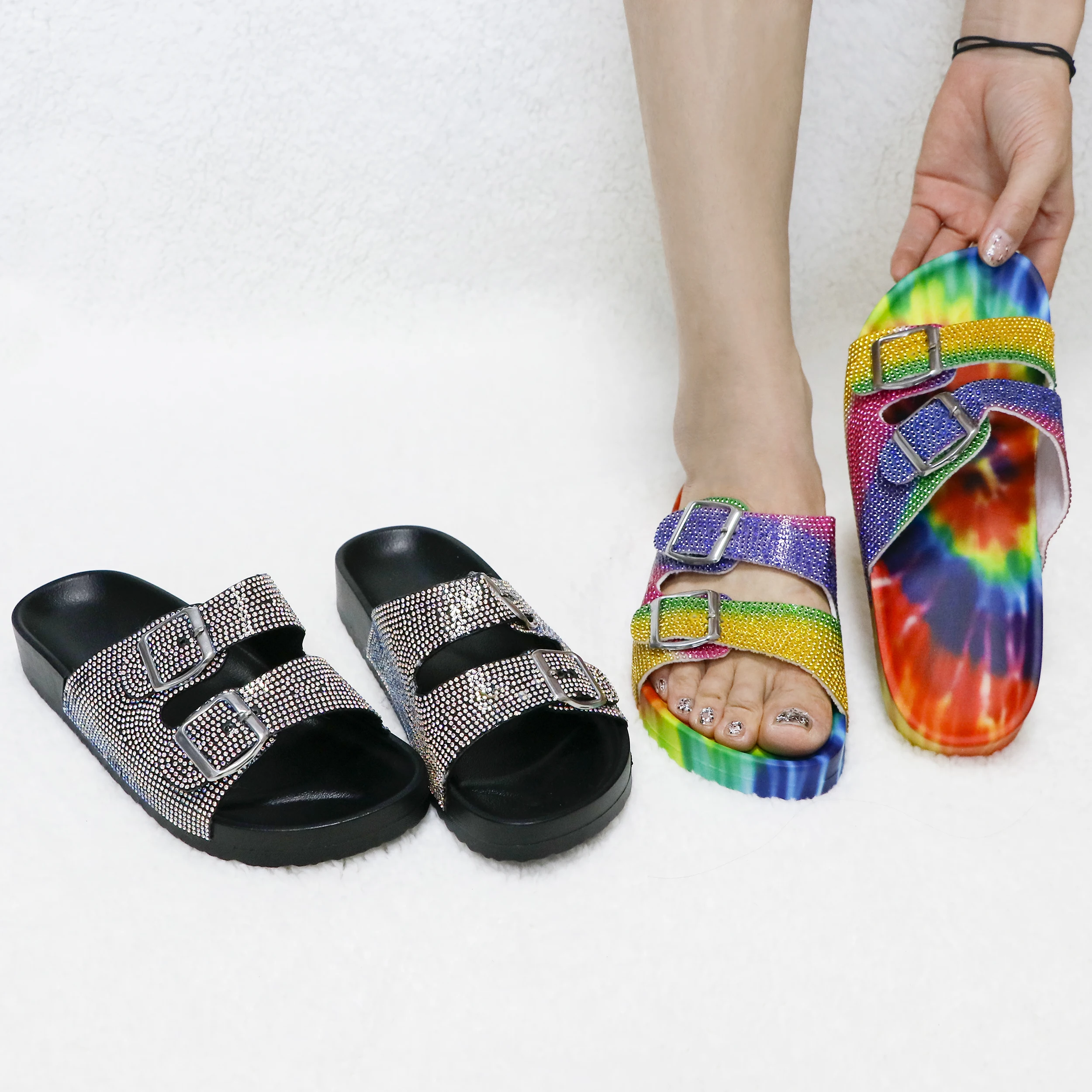 Colored Candy Beach Cork Thick Bottom Diamond Casual Wear Sandals and Slippers, Customized color
Colored Candy Beach Cork Thick Bottom Diamond Casual Wear Sandals and Slippers, Customized color