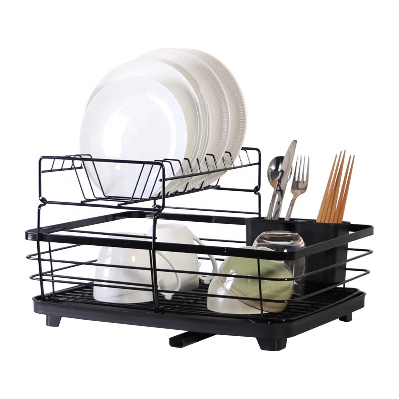 Kitchen household metal bowl and tray storage rack desktop double layer white and black bowl tray drainage rack
Kitchen household metal bowl and tray storage rack desktop double layer white and black bowl tray drainage rack