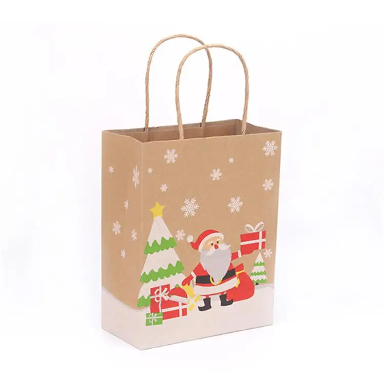 a3/a4/a5 size mini cartoon christmas kraft paper bag for gift