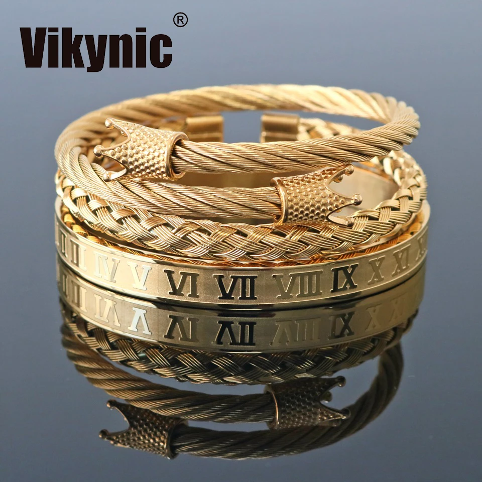 3pcs/Set Adjustable Gold Plated Men's Punk Stainless Steel Bracelet Twisted Screw Bangle Roman Numerals Cuff Bangle Set
3pcs/Set Adjustable Gold Plated Men's Punk Stainless Steel Bracelet Twisted Screw Bangle Roman Numerals Cuff Bangle Set