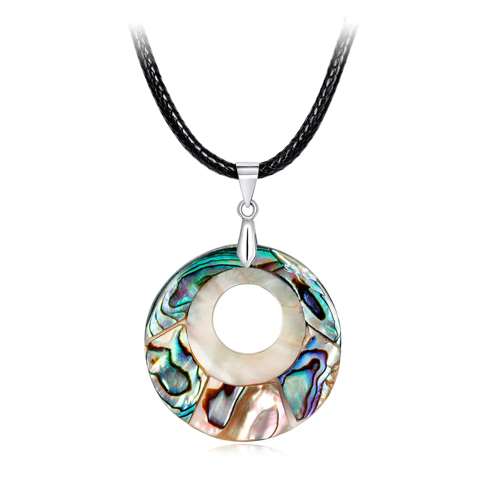 Leather Chain Round High Quality Ancient Pendant Jewelry Natural Sea Abalone Shell Necklace
Leather Chain Round High Quality Ancient Pendant Jewelry Natural Sea Abalone Shell Necklace