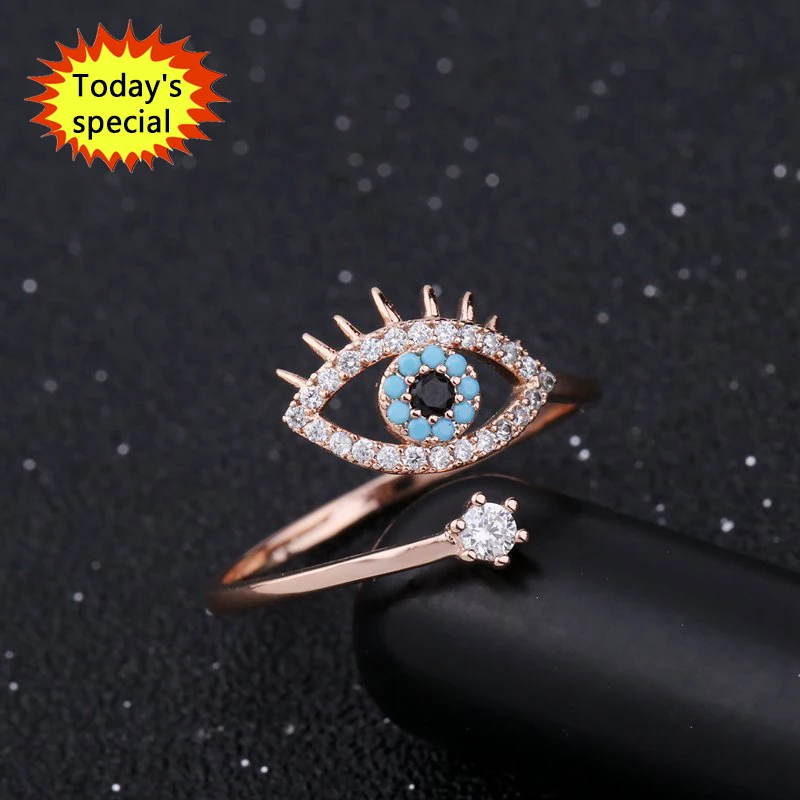 Wholesale High Quality 18k Gold Plated Blue Cz Crystal Eye Finger Open Adjustable Zirconia Evil Eyes Ring, Brass
Wholesale High Quality 18k Gold Plated Blue Cz Crystal Eye Finger Open Adjustable Zirconia Evil Eyes Ring, Brass