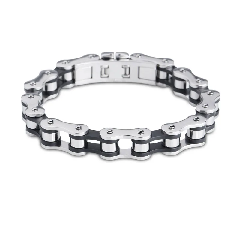 Men's Punk Personalized Bicycle Motorcycle Chain Bracelet Stainless Steel Large Silver Black Bike Chain Link Bracelet, Picture shown
Men's Punk Personalized Bicycle Motorcycle Chain Bracelet Stainless Steel Large Silver Black Bike Chain Link Bracelet, Picture shown