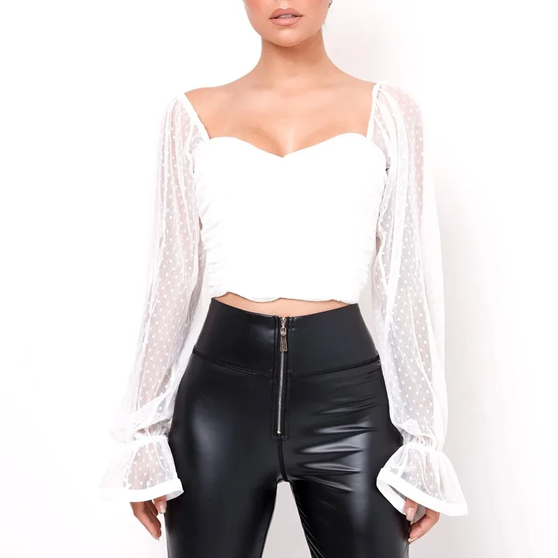 2021Spring Ruffle Puff Plus Size Women Long Sleeve White Ladies' Blouses Crop Tank Top T-shirt Women Streetwear Mesh Crop Top, 4color
2021Spring Ruffle Puff Plus Size Women Long Sleeve White Ladies' Blouses Crop Tank Top T-shirt Women Streetwear Mesh Crop Top, 4color