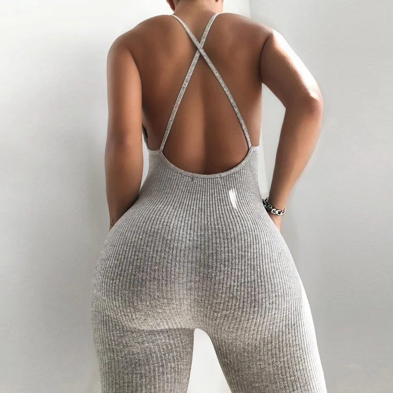 Chinese factory Ribbed Fabric V-neck Slim Fit Color Sleeveless Sports Clothing Women Rompers One Piece Jumpsuit, White,black
Chinese factory Ribbed Fabric V-neck Slim Fit Color Sleeveless Sports Clothing Women Rompers One Piece Jumpsuit, White,black