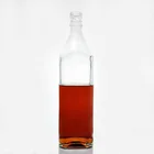 RSG bottle bespoke square shape screw top clear empty XO liquor Gin extra white alcohol drink red wine 1L glass bottle
