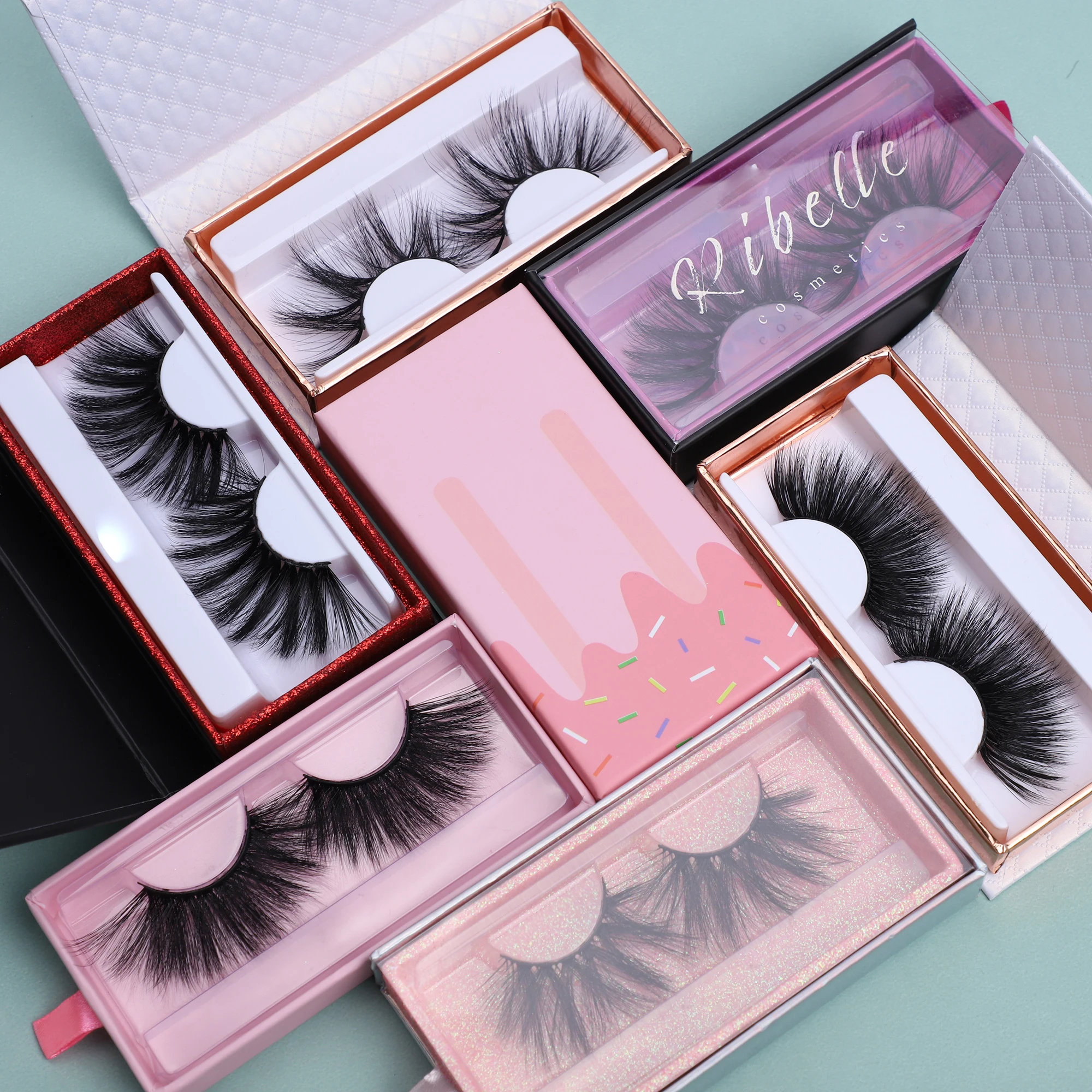 

Private Label faux Mink Lashes Real 3d Real faux mink eyelashes 17mm 18mm 25mm eyelashes custom box package cases lash, Natural black