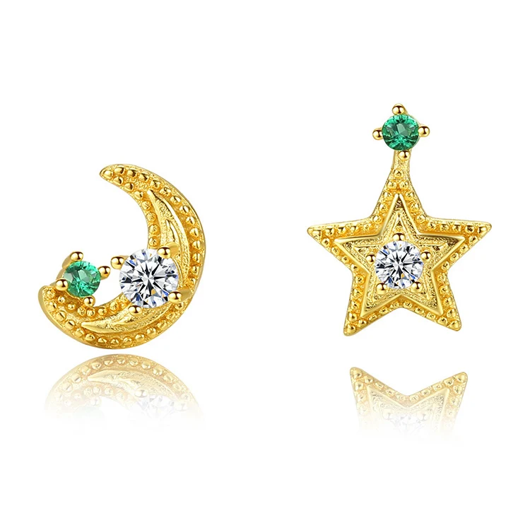 Charare Wholesale Star Moon Five-pointed Star Inlaid Zircon Stud Earrings Temperament S925 Silver Jewelry, Gold
Charare Wholesale Star Moon Five-pointed Star Inlaid Zircon Stud Earrings Temperament S925 Silver Jewelry, Gold