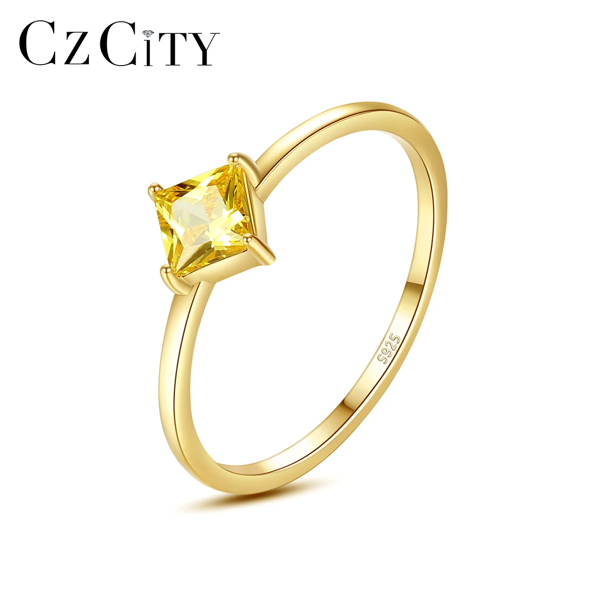 CZCITY 925 Silver Jewelry Wholesale Ring for Woman Yellow Diamond CZ Color Princess Cutting Square Stone Zirconia Ring
CZCITY 925 Silver Jewelry Wholesale Ring for Woman Yellow Diamond CZ Color Princess Cutting Square Stone Zirconia Ring