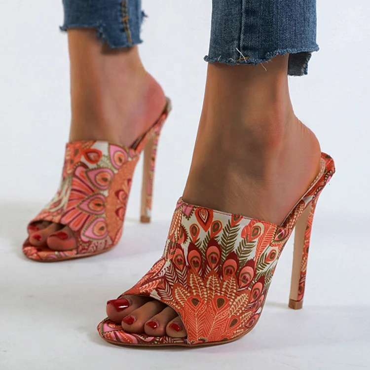 Stiletto Heel Floral Fabric Slippers Women Slip on Open Peep Toe Women Pumps Big Size 42 Fashion Trend Women's Slippers, Yellow
Stiletto Heel Floral Fabric Slippers Women Slip on Open Peep Toe Women Pumps Big Size 42 Fashion Trend Women's Slippers, Yellow
