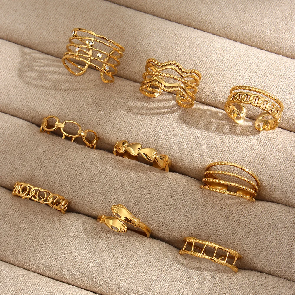 Wholesale Luxury Adjustable Mix Design Rings Vintage Stainless Steel Hollowed Out Finger Rings for Women Men
Wholesale Luxury Adjustable Mix Design Rings Vintage Stainless Steel Hollowed Out Finger Rings for Women Men