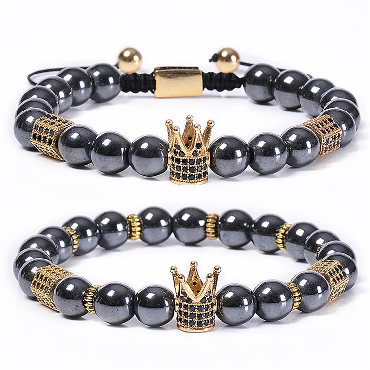 Magnetic Black Magnet Crown Bracelet Copper Micro-inlaid Zircon Natural Stone Bracelet Weaving Adjustable, Picture shows
Magnetic Black Magnet Crown Bracelet Copper Micro-inlaid Zircon Natural Stone Bracelet Weaving Adjustable, Picture shows