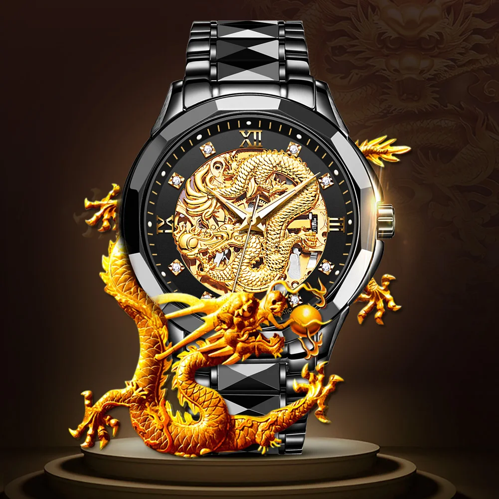 JUDUN Automatic Imported Movement Man Watches Dragon Fashion Classic New Design Black Mechanical Men Watch
JUDUN Automatic Imported Movement Man Watches Dragon Fashion Classic New Design Black Mechanical Men Watch