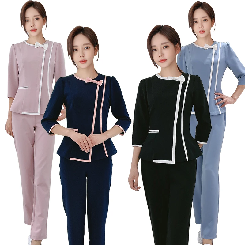 Wholesale Fashionable Women Hair Beauty Tunics Nail Salon Uniform SPA Uniform, Customized color
Wholesale Fashionable Women Hair Beauty Tunics Nail Salon Uniform SPA Uniform, Customized color