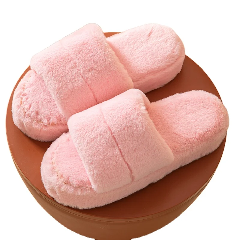 Warm Women Men Slippers Winter Indoor Plush Soft Slides Fluffy Fur Shoes, Solid color 
Warm Women Men Slippers Winter Indoor Plush Soft Slides Fluffy Fur Shoes, Solid color