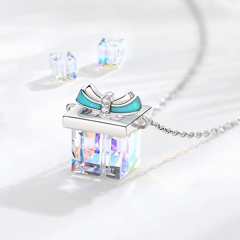 Valentine Day Gift Aurora Austrian Crystal Sugar Cube Sterling Silver Jewelry Necklace Crystal Necklace Jewelry Women
Valentine Day Gift Aurora Austrian Crystal Sugar Cube Sterling Silver Jewelry Necklace Crystal Necklace Jewelry Women