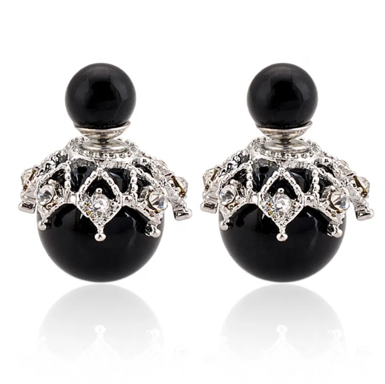 Delicate Big Imitation Pearl Earring 925 Silver Double Pearl Stud Earring Metal Lace Wedding Pearl Earring Jewelry, As picture . 
Delicate Big Imitation Pearl Earring 925 Silver Double Pearl Stud Earring Metal Lace Wedding Pearl Earring Jewelry, As picture .