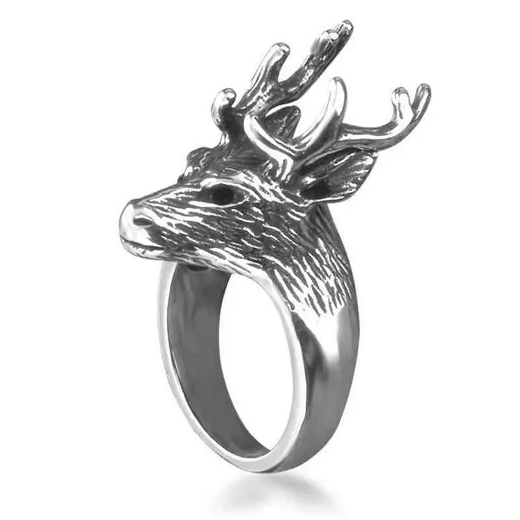 2020 Cool punk casting new design finger ring christmas jewelry animal deer head shaped deer antler ring
2020 Cool punk casting new design finger ring christmas jewelry animal deer head shaped deer antler ring