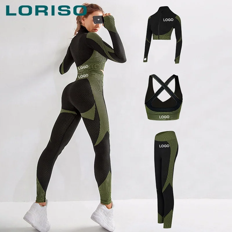 Women activewear sport gym fitness suits workout clothing active wear sportswear 3pcs seamless yoga set with jacket for women, Multicolor optional
Women activewear sport gym fitness suits workout clothing active wear sportswear 3pcs seamless yoga set with jacket for women, Multicolor optional