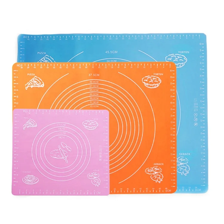 3 Pcs Eco-friendly kitchenware flexible Non-stick custom silicone baking mat Heat Resistant Dough Rolling Mat for baking 
3 Pcs Eco-friendly kitchenware flexible Non-stick custom silicone baking mat Heat Resistant Dough Rolling Mat for baking