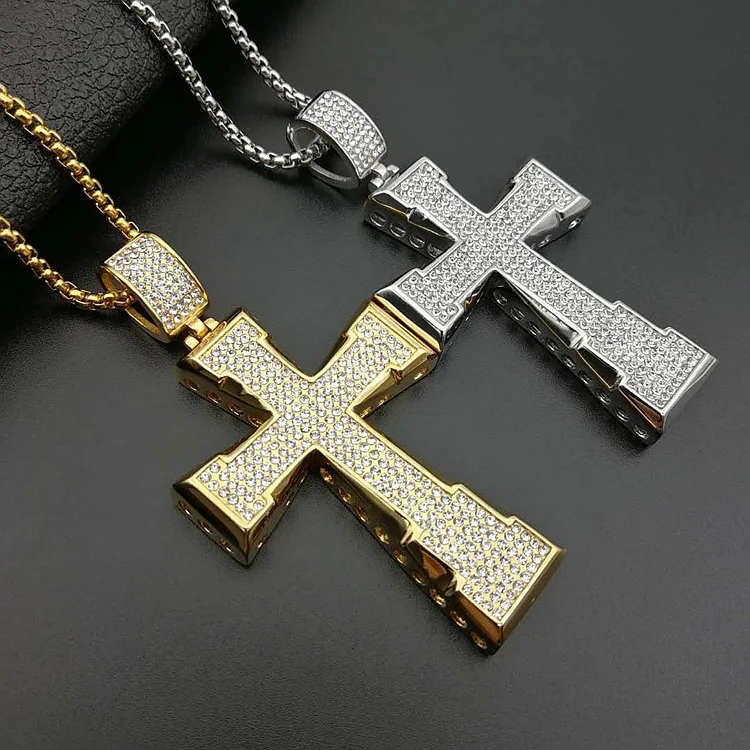 Big cross pendant new product ideas 2021 mens women fashion 18k gold plated stainless steel jewelry diamond cross pendant, Gold,silver 
Big cross pendant new product ideas 2021 mens women fashion 18k gold plated stainless steel jewelry diamond cross pendant, Gold,silver