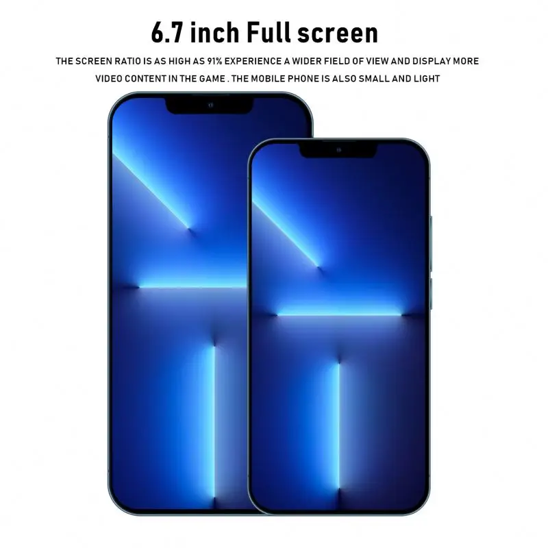 PHONE13 I13 PRO MAX 6.7inch Mobile Android Smartphone 10 Core Full screen Cell Phones Large Capacity, Black white gold blue
PHONE13 I13 PRO MAX 6.7inch Mobile Android Smartphone 10 Core Full screen Cell Phones Large Capacity, Black white gold blue
