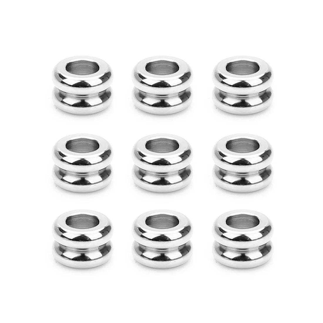 

Charm Diy Bracelets Jewelry Making Components Stainless Steel Spacer Beads End Beads Stopper Positioning, Silver