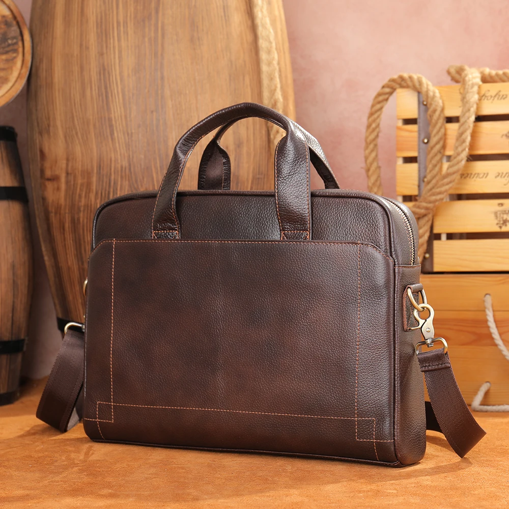 

Marrant 5006 business executive bag men's genuine leather laptops bag for document men's briefcase handbag office bag for men, Darkcoffee,coffee/brown/black
