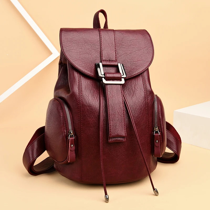 High Quality Leather Backpack Woman New Arrival Fashion Female Backpack String Bags Large Capacity School Bag
High Quality Leather Backpack Woman New Arrival Fashion Female Backpack String Bags Large Capacity School Bag