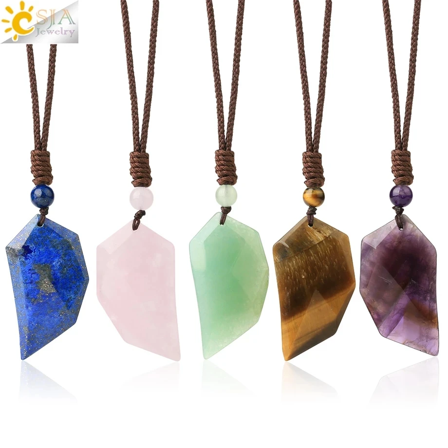 CSJA natural stone crystal quartz angel wings pendant necklace black onyx tiger eye wing men necklaces adjustable rope G658
CSJA natural stone crystal quartz angel wings pendant necklace black onyx tiger eye wing men necklaces adjustable rope G658
