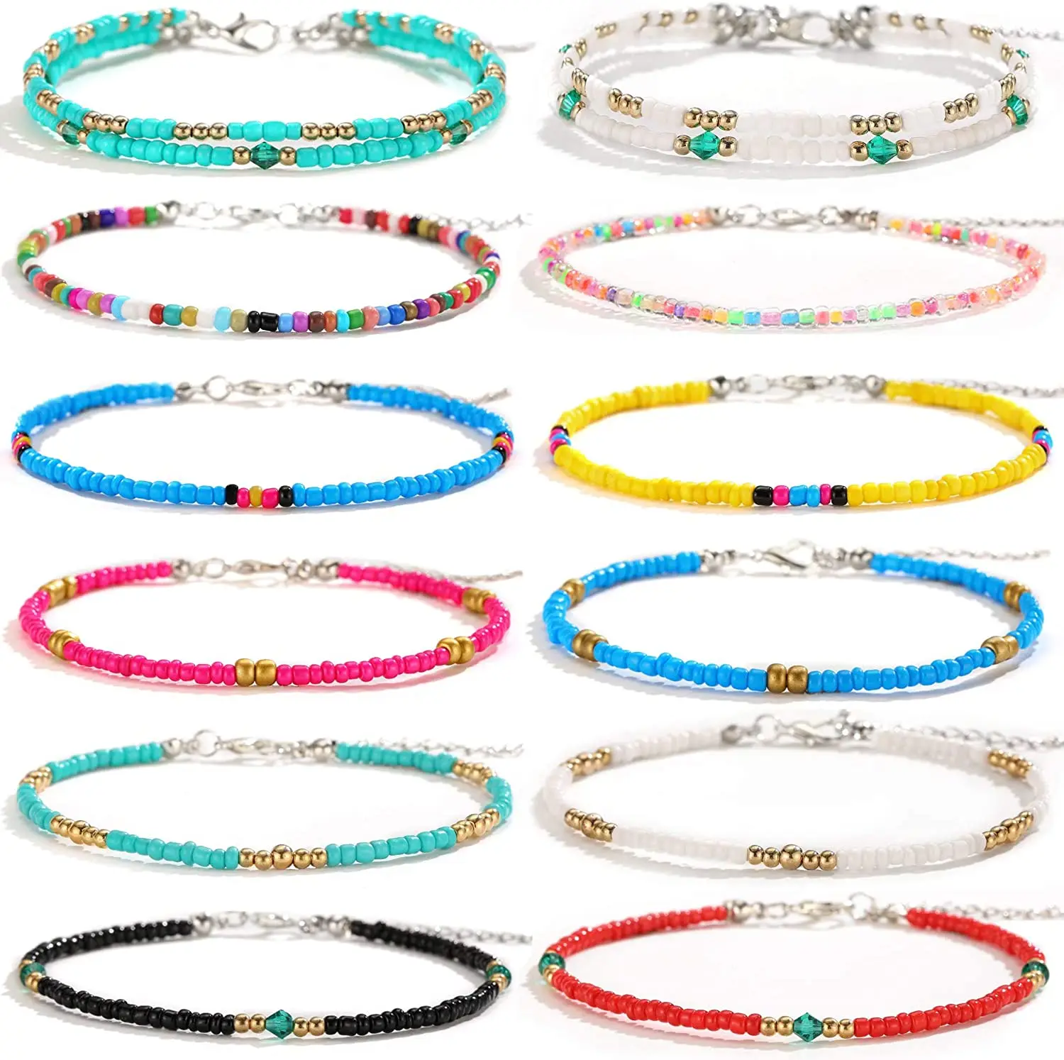 8Pcs Handmade Girls Boho Colorful Beads Adjustable Foot Beaded Anklets Set for Women
8Pcs Handmade Girls Boho Colorful Beads Adjustable Foot Beaded Anklets Set for Women