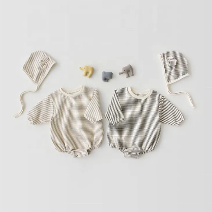 2021 Spring and autumn baby boys and girls cute striped romper cotton two-piece infant rompers with little ears hat, Picture
2021 Spring and autumn baby boys and girls cute striped romper cotton two-piece infant rompers with little ears hat, Picture