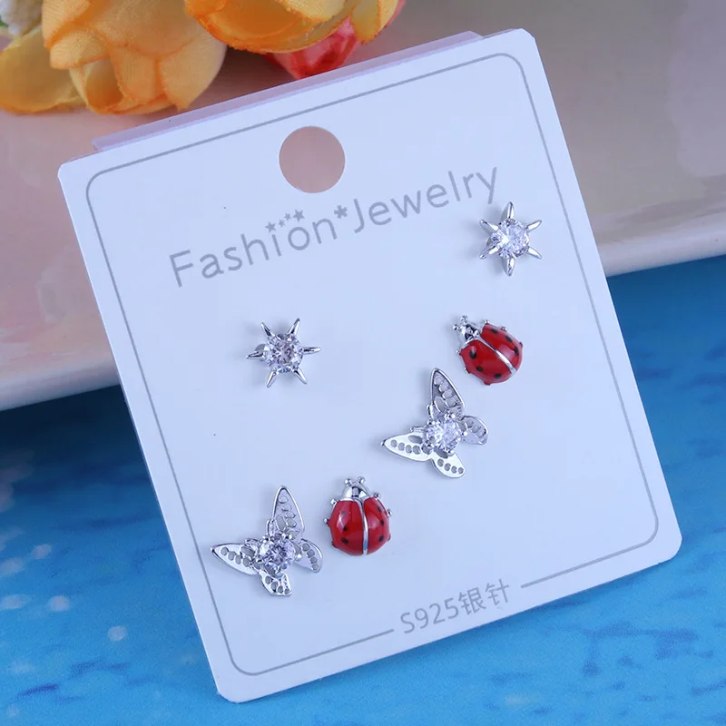 New Arrival 3 Pairs Per Set Silver Plated Stud Earring Suit Inlay Zircon S925 Silver Needle Earring, Silver color
New Arrival 3 Pairs Per Set Silver Plated Stud Earring Suit Inlay Zircon S925 Silver Needle Earring, Silver color