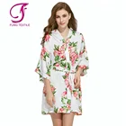 FUNG 3026 Sale promotion 50%OFF Broken beautiful design Sexy Floral Satin Bride Dressing Gown For Wedding