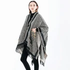 Leopard Print Pocket Cashmere Shawl Ladies Cape Winter Women Pashmina scarf