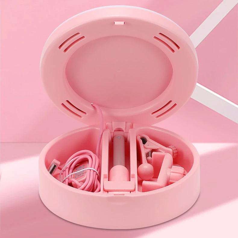 Cute Foldable 6 Inch Selfie Flash Lamp Led Phone Self Ceiling Tiktok Stand Photography Mirror Ring Light, Black,pink,white 
Cute Foldable 6 Inch Selfie Flash Lamp Led Phone Self Ceiling Tiktok Stand Photography Mirror Ring Light, Black,pink,white