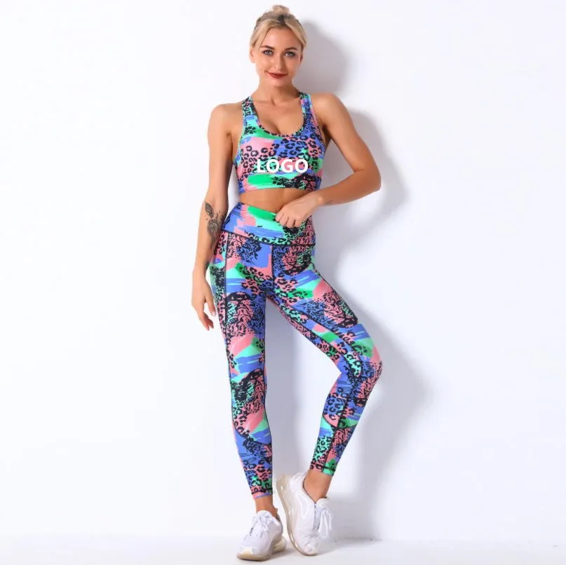 Best Selling Buttocks Stitching Stretch Printed High Waist Two Pieces Yoga Suit For Women, As picture
Best Selling Buttocks Stitching Stretch Printed High Waist Two Pieces Yoga Suit For Women, As picture